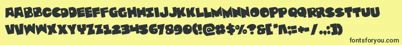 Zounderkiterotate Font – Black Fonts on Yellow Background