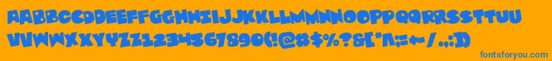 Zounderkiterotate Font – Blue Fonts on Orange Background