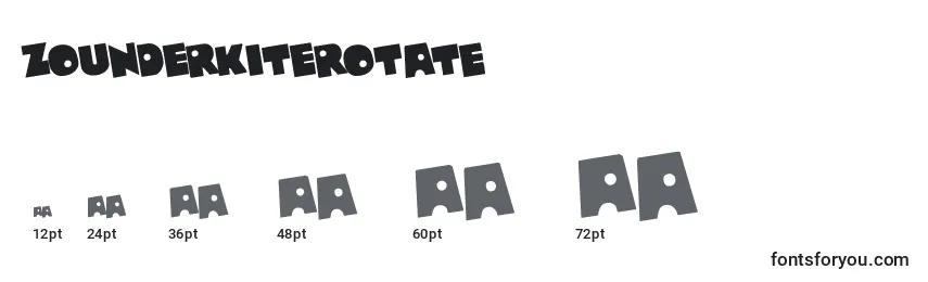 Размеры шрифта Zounderkiterotate