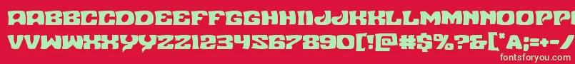 フォントNuevopassion – 赤い背景に緑の文字