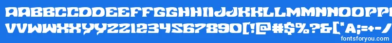 フォントNuevopassion – 青い背景に白い文字