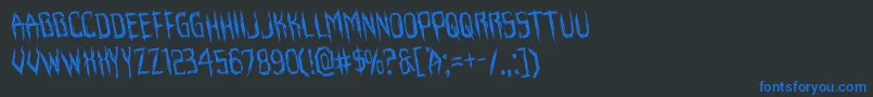 Horroroidrotate Font – Blue Fonts on Black Background