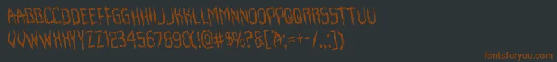 Horroroidrotate Font – Brown Fonts on Black Background