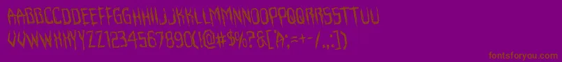 Horroroidrotate Font – Brown Fonts on Purple Background