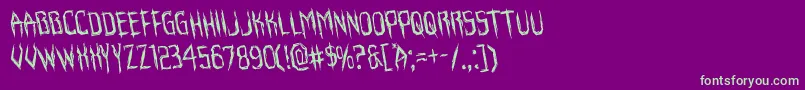 Horroroidrotate Font – Green Fonts on Purple Background