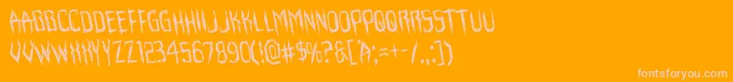 Horroroidrotate Font – Pink Fonts on Orange Background