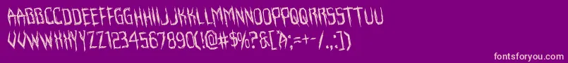 Horroroidrotate Font – Pink Fonts on Purple Background