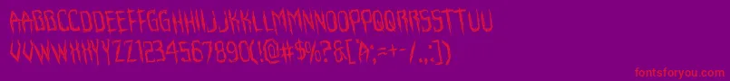 Horroroidrotate-Schriftart – Rote Schriften auf violettem Hintergrund