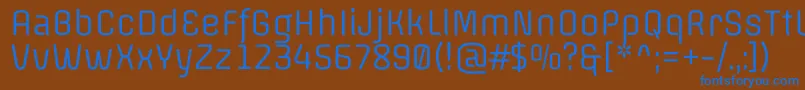 フォントOffsideRegular – 茶色の背景に青い文字