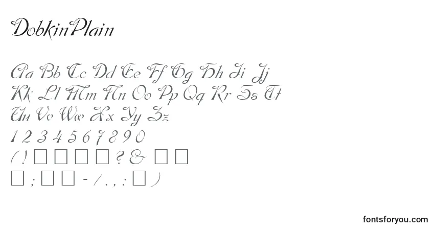 Fuente DobkinPlain - alfabeto, números, caracteres especiales
