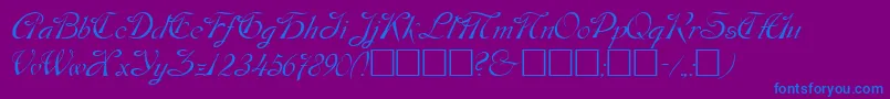 DobkinPlain-Schriftart – Blaue Schriften auf violettem Hintergrund