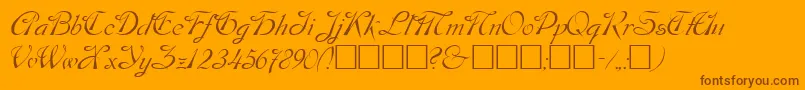 DobkinPlain Font – Brown Fonts on Orange Background