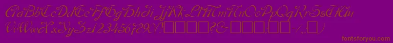 フォントDobkinPlain – 紫色の背景に茶色のフォント