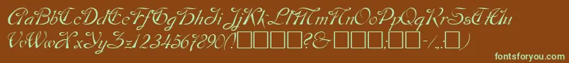 DobkinPlain-fontti – vihreät fontit ruskealla taustalla