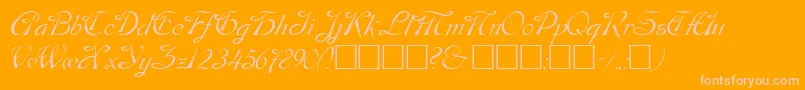 フォントDobkinPlain – オレンジの背景にピンクのフォント