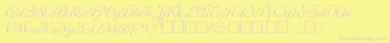 DobkinPlain Font – Pink Fonts on Yellow Background