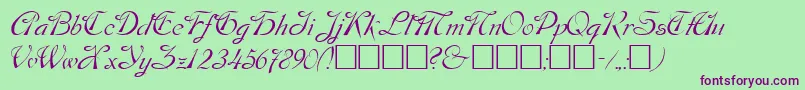 DobkinPlain Font – Purple Fonts on Green Background