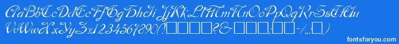 DobkinPlain-Schriftart – Weiße Schriften auf blauem Hintergrund