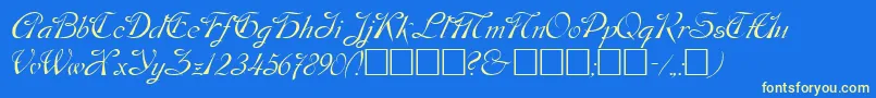 DobkinPlain Font – Yellow Fonts on Blue Background