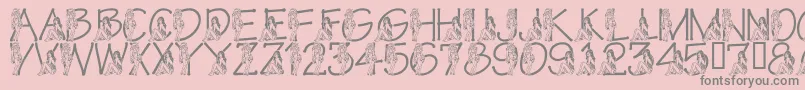 LmsBettyAndVeronica-Schriftart – Graue Schriften auf rosa Hintergrund