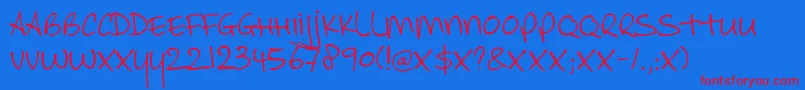 DkAllezHop Font – Red Fonts on Blue Background