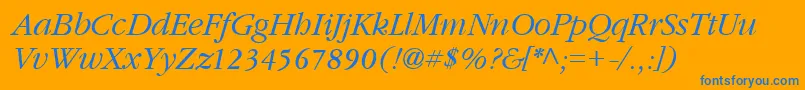 GarnetItalic Font – Blue Fonts on Orange Background