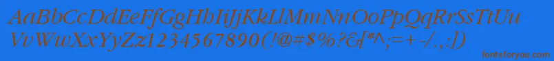 GarnetItalic Font – Brown Fonts on Blue Background