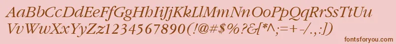 GarnetItalic Font – Brown Fonts on Pink Background