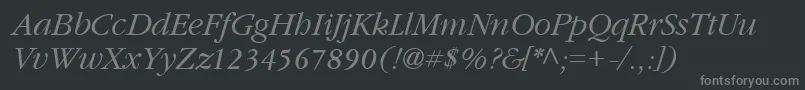 Czcionka GarnetItalic – szare czcionki na czarnym tle