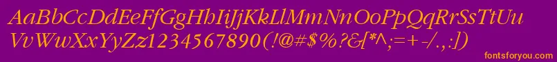 GarnetItalic Font – Orange Fonts on Purple Background