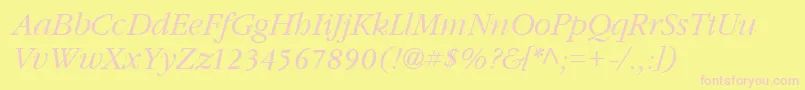 GarnetItalic Font – Pink Fonts on Yellow Background