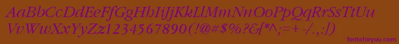 GarnetItalic Font – Purple Fonts on Brown Background