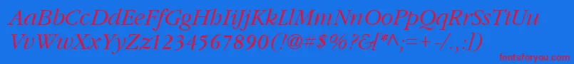 Шрифт GarnetItalic – красные шрифты на синем фоне