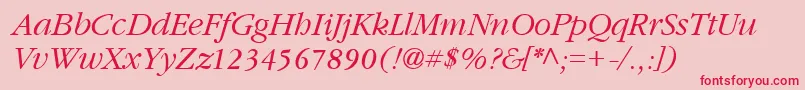 GarnetItalic Font – Red Fonts on Pink Background