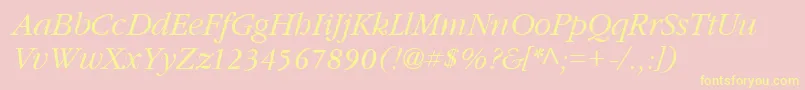 GarnetItalic Font – Yellow Fonts on Pink Background