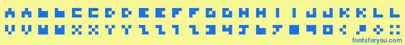 fuente BdTinyfont – Fuentes Azules Sobre Fondo Amarillo