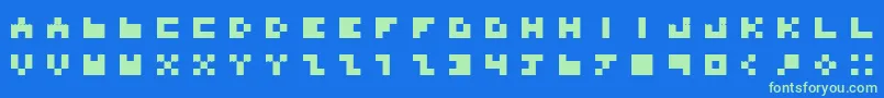 Fonte BdTinyfont – fontes verdes em um fundo azul