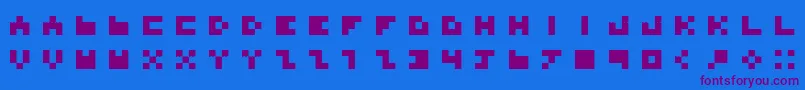 Fonte BdTinyfont – fontes roxas em um fundo azul