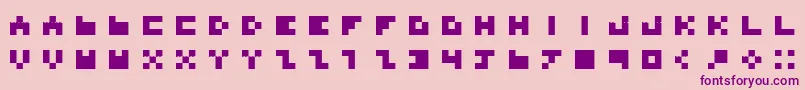 BdTinyfont-fontti – violetit fontit vaaleanpunaisella taustalla