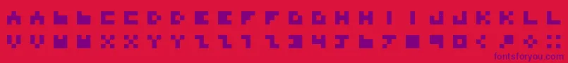 Fonte BdTinyfont – fontes roxas em um fundo vermelho