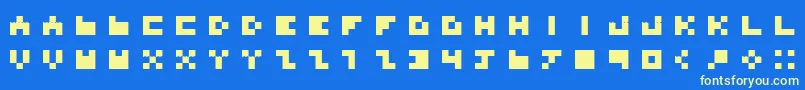 フォントBdTinyfont – 黄色の文字、青い背景