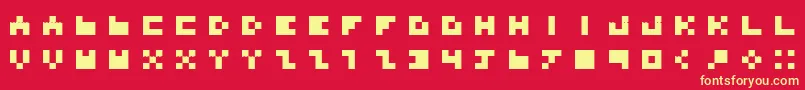 BdTinyfont Font – Yellow Fonts on Red Background