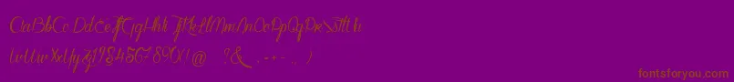 WalkerOnTheMoonLight Font – Brown Fonts on Purple Background