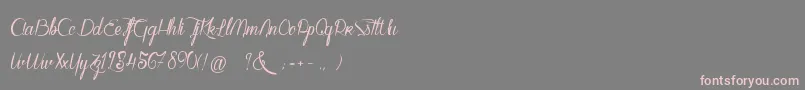 WalkerOnTheMoonLight-Schriftart – Rosa Schriften auf grauem Hintergrund