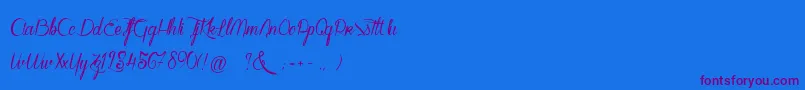 WalkerOnTheMoonLight-Schriftart – Violette Schriften auf blauem Hintergrund