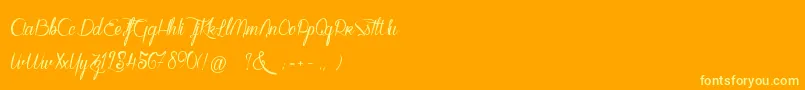 WalkerOnTheMoonLight-Schriftart – Gelbe Schriften auf orangefarbenem Hintergrund