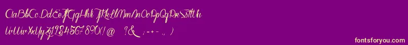 WalkerOnTheMoonLight-Schriftart – Gelbe Schriften auf violettem Hintergrund