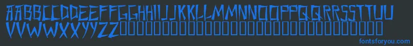 フォントChane – 黒い背景に青い文字