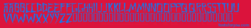 フォントChane – 赤い背景に青い文字