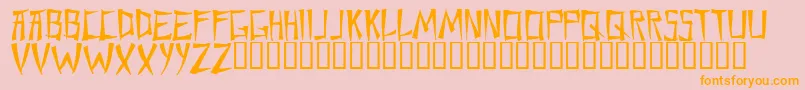 フォントChane – オレンジの文字がピンクの背景にあります。